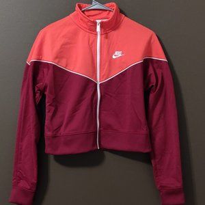 Nike Women's full zip mock neck colorblock crop jacket SIZE SMALL